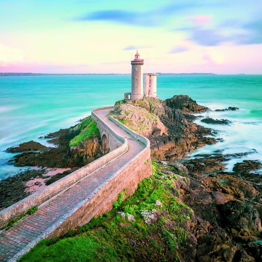 Photography of "le minou" lighthouse in Brittany