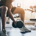 strong man exercising in the sport gym